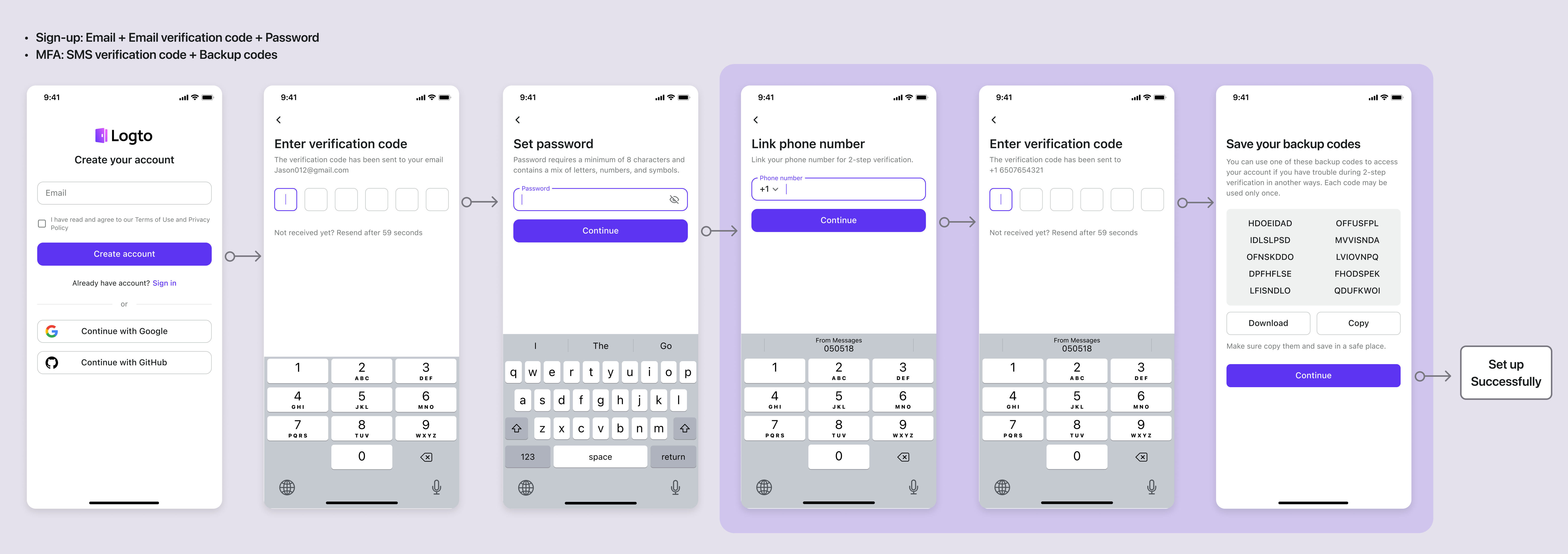SMS MFA 설정 흐름 1-1